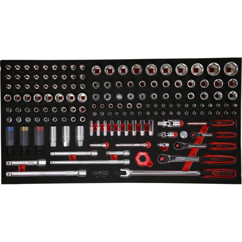 Ks Tools Jeu De Clés à Douille 1/4'' + 3/8'' + 1/2'' Dans Insert En Mousse, 156 Pcs ( 813.0156 )