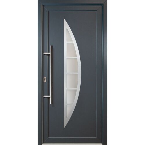 Portes D'Entrée Classique Modèle 28, Intérieur: Blanc, Extérieur: Titan Largeur: 108cm, Hauteur: 208cm, Sens D'Ouverture: Tirant Gauche