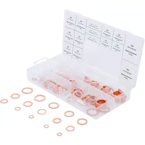 Bgs Technic - Assortiment Bgs De Bagues, Rondelles, 150 Joints D'Etancheite Cuivre