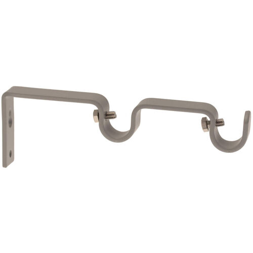 Support Mural Double Rideaux Gris Galet Mat