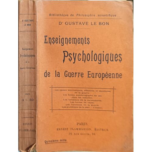 Enseignements Psychologiques De La Guerre Européenne