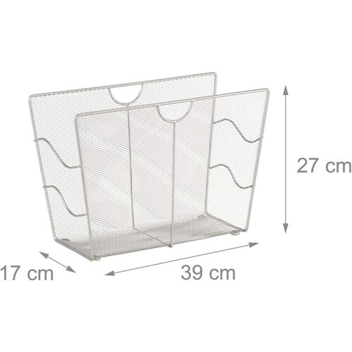 Helloshop26 - Porte-revues En Maille Métal Porte-journaux Trieur En Maille Tressée 39 Cm Gris