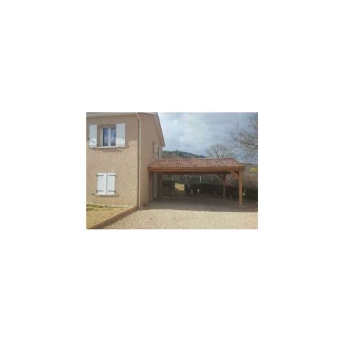 Abri Deux Pentes Adossé, 500cmx400cm, Bois Douglas Français, Carport, Auvent, Abri Voiture