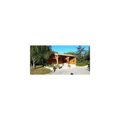 Abri Deux Pentes Faitage Décalé, 550cmx750cm, Bois Douglas Français, Carport, Auvent, Abri Voiture