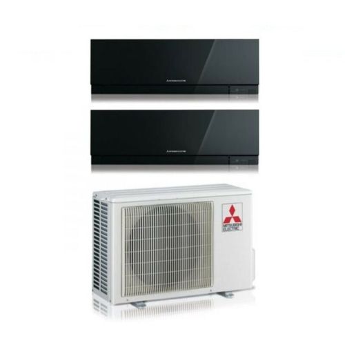 Mitsubishi Electric - Dual Split Climatiseur Rèversible Série Kirigamine Zen Black Msz-ef 7+15 Avec Mxz-2f53vf R-32 Wi-fi Intégré Couleur Noir 7000+15000