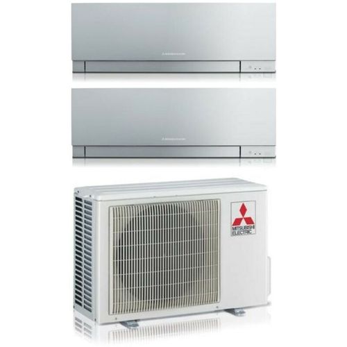 Mitsubishi Electric - Dual Split Rèversible Air Conditioner Series Kirigamine Zen Silver Msz-ef 9+12 Avec Mxz-2f53vf R-32 Wi-fi Intégré Couleur Argent 9000+12000