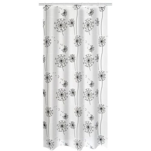Ridder Moonflower Rideau De Douche Noir Et Blanc Waterproof