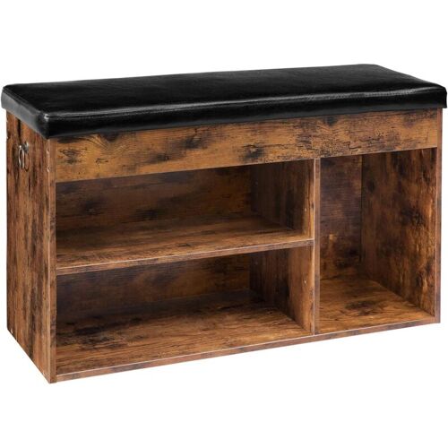 Schuhbank, Schuhregal Mit SitzflÃ¿che, Sitzbank Mit Stauraum, Schuhschrank, Gepolsterter Sitzkissen, Verstellbarem Einlegeboden, 82 X 31,5 X 44 Cm, Platzsparend, Flur, Garderobe, Hoobro Ebf40hx01