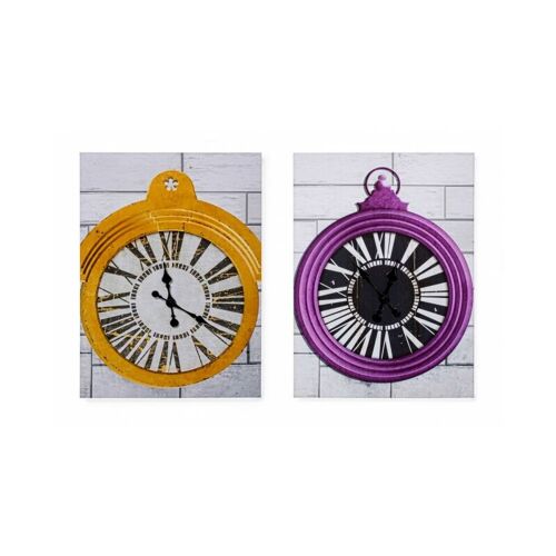 Yes Everyday - 4x Horloge Murale S-canvas Ass2 50x70