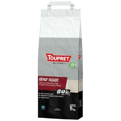 Toupret - Enduit De Rebouchage Façade 5 Kg En Poudre, Pour Façade Extérieur