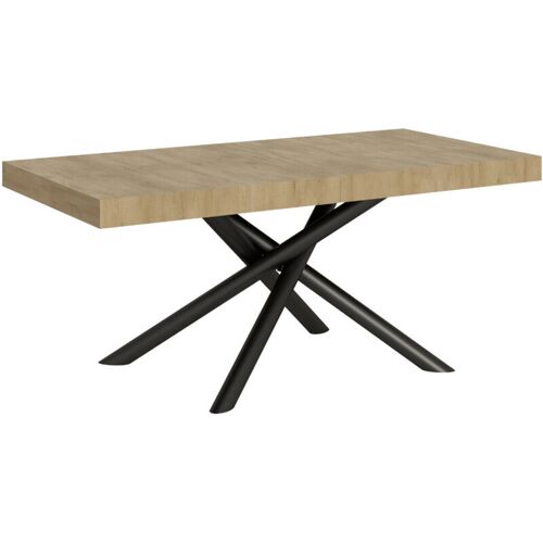 Table Extensible Design Pieds Arrondis Entrelacés Anthracite Zeus 160 à 420 Cm 5 Rallonges Fines-naturel-5 Rallonges Fines-160 à 420 Cm
