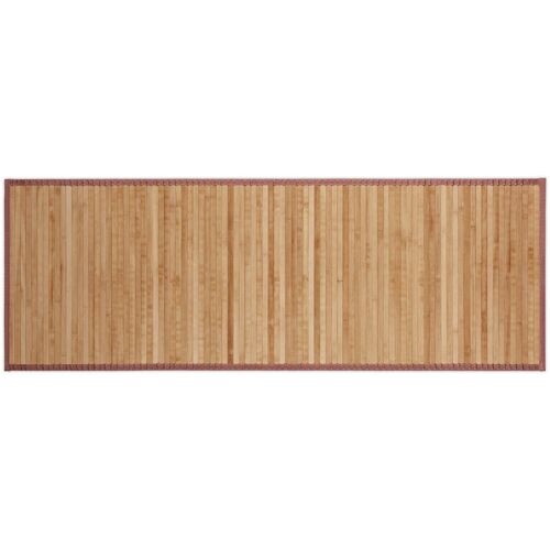 Tapis En Bambou Résistant Humidité Anti-glisse Bord Textile Sortie De Bain Douche Sdb, 53 X 152 Cm, Nature - Relaxdays