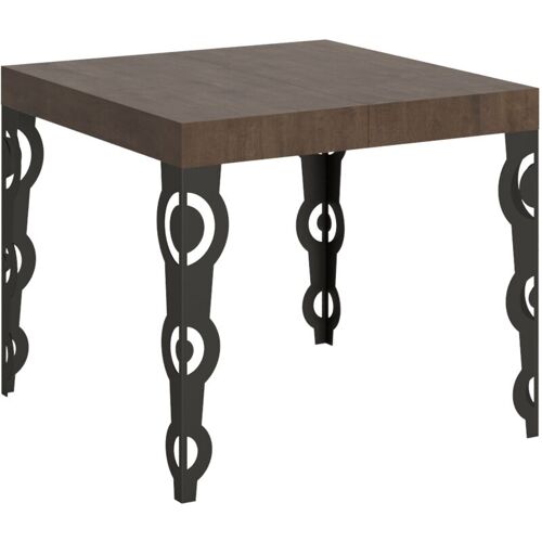 Itamoby - Table Extensible Karamay 90/246x90 Cm Pieds Noyer Anthracite