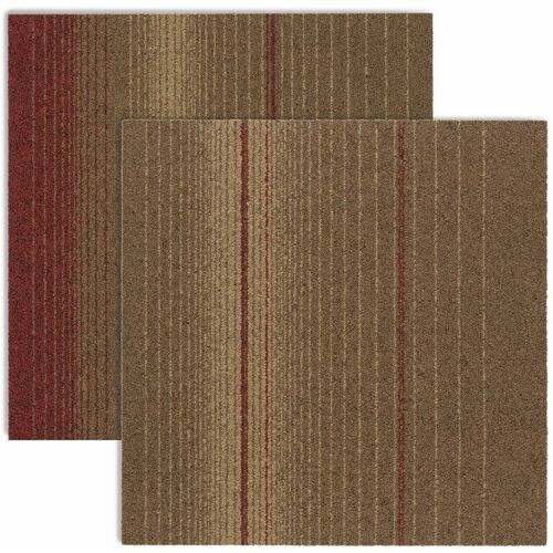 Karat - Dalles De Moquette Antistatiques Et Absorbant Les Sons Sheffield Rouge 50 X 50 Cm