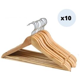 Lot De 10 Cintres En Bois à Tête Rotative Msv
