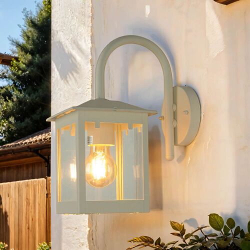 Licht-Erlebnisse - Applique D'extérieur Creme Blanche En Forme De Lanterne Dans Le Style Rustique E27 Étanche Ip23 - Crème