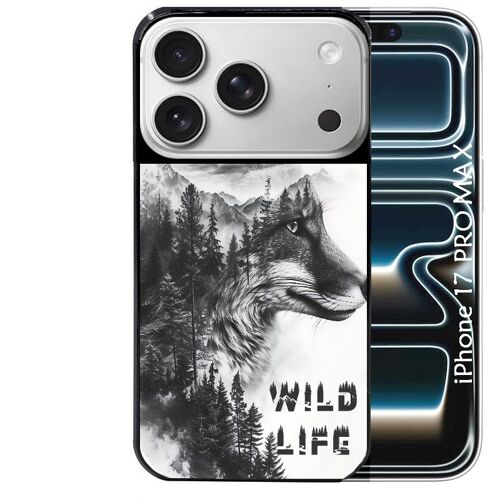 Coque noire Taperso pour Iphone 17 PRO MAX avec motif renard fox wild