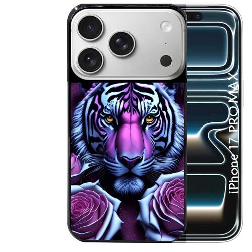 Coque noire Taperso pour Iphone 17 PRO MAX avec motif tigre UV style manga