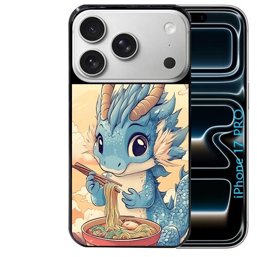Coque noire Taperso pour Iphone 17 PRO avec motif dragon ramen 2