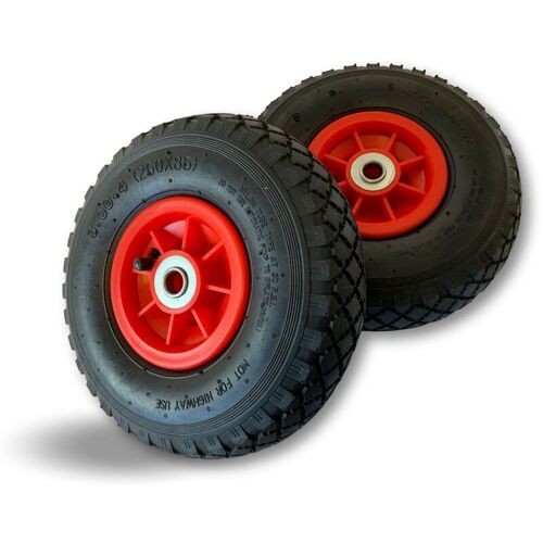 Set De 2 Roues Gonflables Pneumatiques 260 Mm 75 Mm Axe Alésége 16 Mm 85 Mm - À L'unité - Jante Synthétique Par Deux