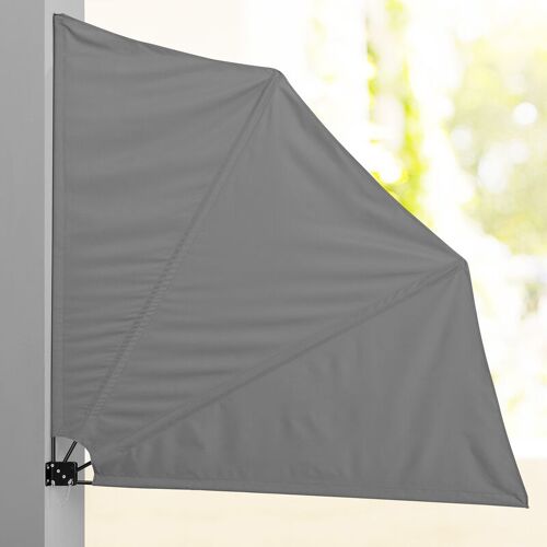 Parasol Mural Ragusé Protection Du Soleil Polyester Gris 160 X 160cm [Casé.Pro]