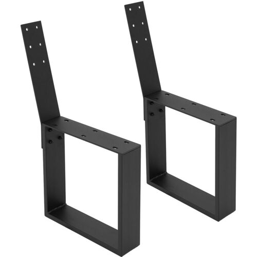 2 Pieds De Banc En Acier Revêtu De Poudre, Noir, 40 X 78,5 Cm, Profil Carré, Design Industriel, Cadre De Banc Couloir Balcon Terrasse, Résistants Aux Intempéries, Avec Matériel De Montage - Ml-design