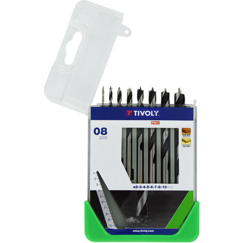 Coffret 8 Forets Bois 3 Pointes 2 à 10mm - Tivoly