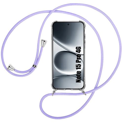 Coque pour Xiaomi Redmi Note 15 Pro 4G, Silicone Renforcée avec Cordon Violet Réglable - E.F.Connection
