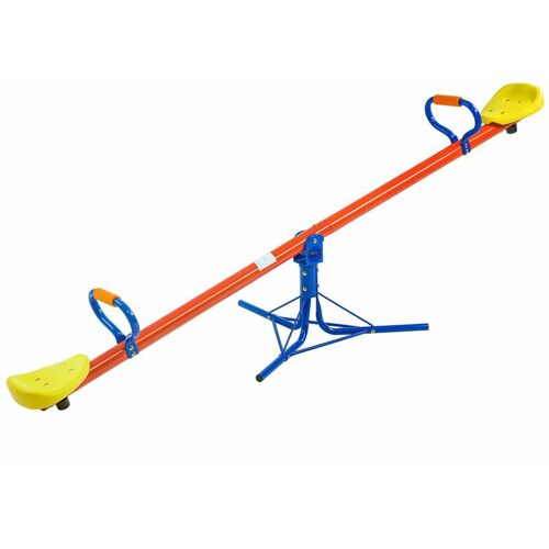 Spielwerk - Balançoire À Bascule Pivotant 360° Trébuchet Avec Poignées Assises 200x67x70cm Tape-Cul Enfants Jeu Jardin Extérieur