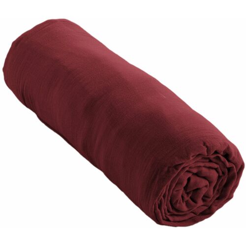 L'effet Papillon - Drap Housse Gaze De Coton 160x200 Gaia Matelas Épais Lie De Vin
