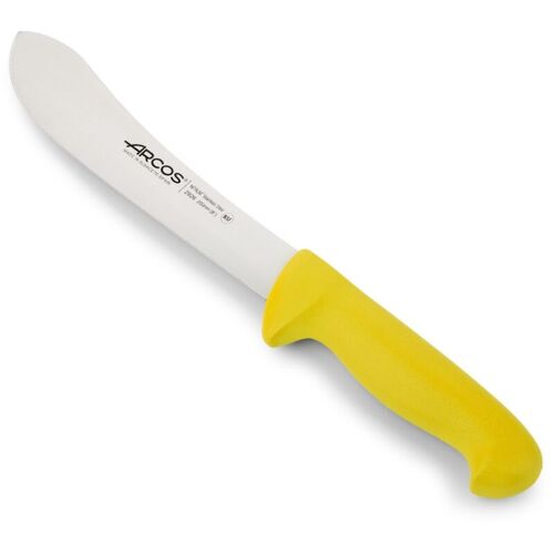 Couteau De Boucherie Arcos Couleur - Prof 292600 En Acier Inoxydable Nitrum Et Mango Polypropylène Jaune Ergonomique Avec Lame De 20 Cm, Vitrine.