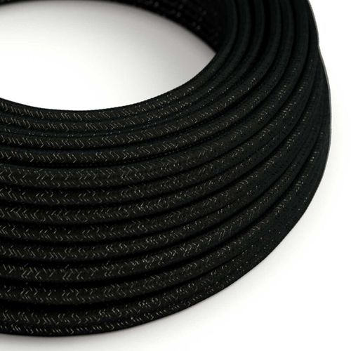 Câble D'éclairage Coloured Glitter Charcoal Black - The Original Creative Cables, For Your Unique Lamps - Rl04 - 10 Metres
