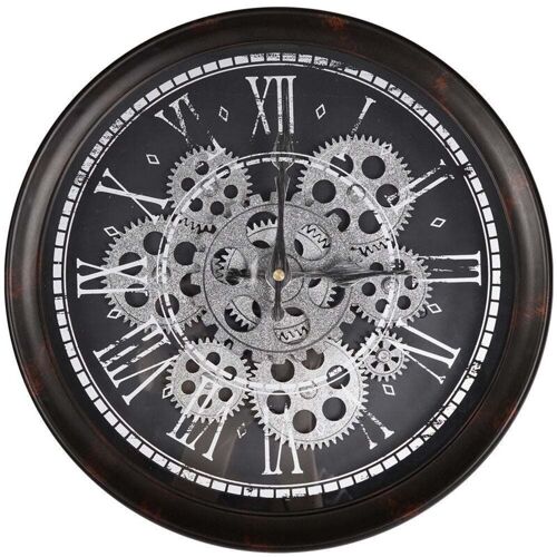 Home Styling - Horloge Murale, Loft, Avec Mécanisme Visible