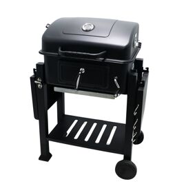 Barbecue Charbon de Bois avec Couvercle | Hauteur de Braise Ajustable | Grille de Cuisson XL 54x43 cm