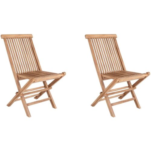 M&s - Lot De 2 Chaises De Jardin 46x62x89 Cm En Teck Naturel