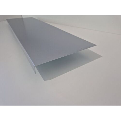 Alucouleur - Bande De Rive Aluminium Gris Ral 9006 (1 Pli, Retour 25 Mm, Ep 1mm) Hauteur : 130 Mm