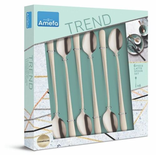 Cuillères À Latte Amefa Austin 6 Pièces Champagne