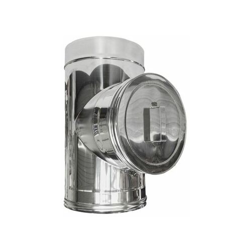 Cheminee Double Paroi Isole Element D'inspection Inox Dn 80/130