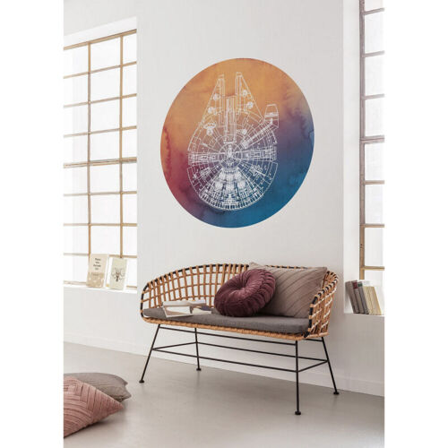 Komar - Poster Autocollant Forme Ronde Star Wars Millennium Falcon - 125 Cm