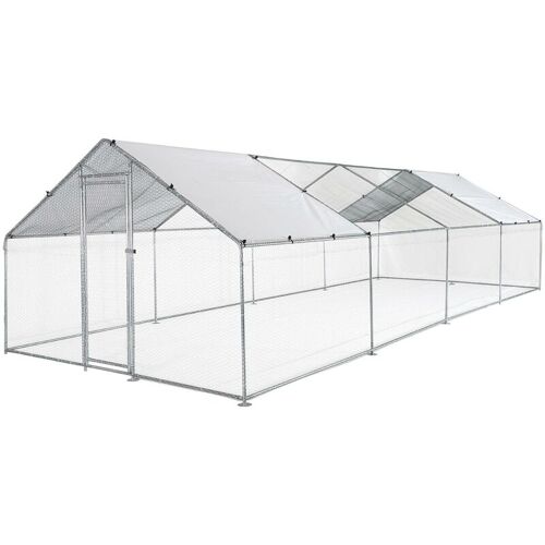 Sweeek - Enclos Pour Poulailler En Acier Galvanisé. Toit Imperméable Et Anti Uv. Porte Avec Loquet 24 M²
