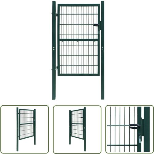 Jn.songs - The Living Store Portillon 2d (simple) Vert 106x170 Cm - Portail De Clôture - Portillon - Clôture - Jardin - Sécurité