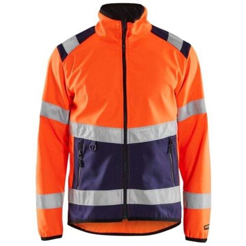 Veste Softshell Blaklader Haute Visibilité Double Couche Orange / Marine S