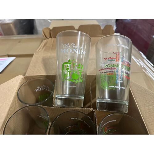 Lot De 6 Verres Sirop Monin 35 Cl, Pomme, Neuf Et Officiel