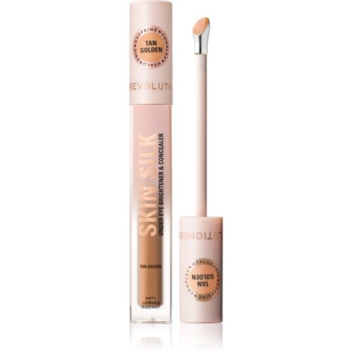 Revolution Skin Silk Under Eye Brightener & Concealer Correcteur Éclat Teinte Tan Golden 4 Ml 