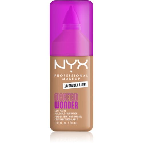 Nyx Professional Makeup Make `Em Wonder Fond De Teint Léger Matifiant Teinte 18 Golden Light 30 Ml 