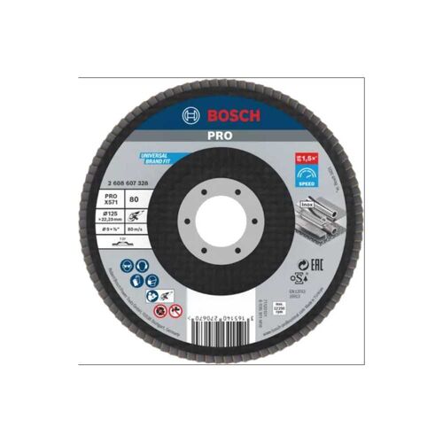 Bosch - 2608607328 Plateau à Lamelles Surface Droite Diamètre 125 Mm Grain 80