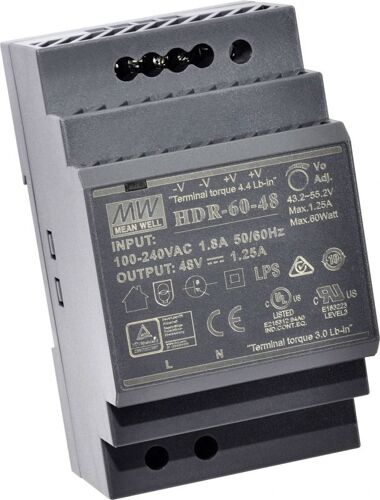 Hdr-60-12 Alimentation Rail Din 12 V/dc 4.5 à 54 W Nbr. De Sorties:1 X Contenu 1 Pc(s) - Mean Well