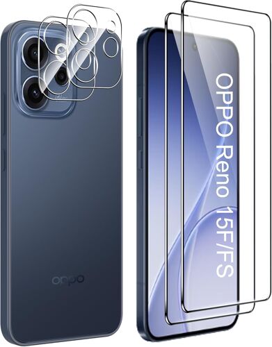 Protecteur D'Écran Pour Oppo Reno 15F/Oppo Reno 15 Fs Verre Trempé,¿2+2¿ Protection De L'Appareil Photo Et Film De Protection Du Verre,Dureté 9H, Anti-Rayures