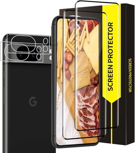 Verre Trempé Pour Google Pixel 8 Pro 5G Vitre Protection, Dureté 9H Anti Rayures, Couverture 3D Sans Bulle, 0,33Mm Hd Sensibilité Google Pixel 8 Pro Protection Écran+Caméra Verre(2+2)