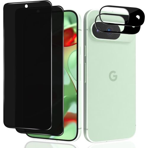 Anti-Espion Verre Trempé Pour Google Pixel 9, [2+2 Pièces] Privacy Film Protection D'Écran Et Caméra Arrière Protecteur, Dureté 9H Anti Rayure Sans Bulles, Facile À Installer